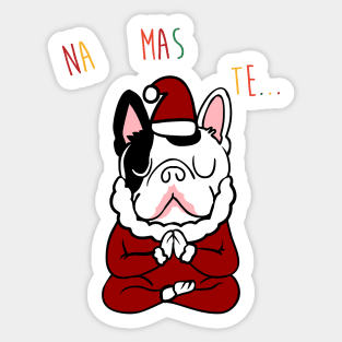 NAMASTE Frenchie Santa Sticker